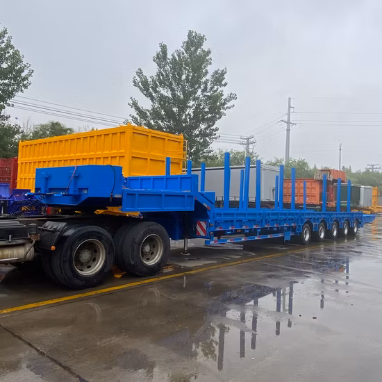 Conteneur à 3 essieux de 40 pieds à plat / squelette / paroi latérale de chargement / cargaison utilitaire / lit surbaissé / réservoir de carburant / réservoir de ciment / dumper / semi-remorque de camion à rideaux coulissants à aile ouverte